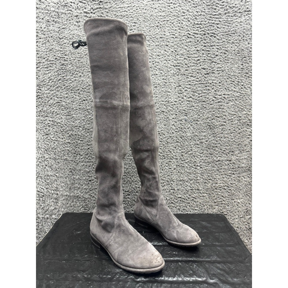 Stuart Weitzman Lowland Suede Over The Knee Boots Londra Gray Womens‎ Size 6M US